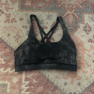 Women's Black Tie-Dye Sports Bra